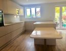 cream handleless kitchen in hampshire