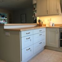 cream kitchen oak worktop in hampshire