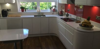 grey handleless kitchen design